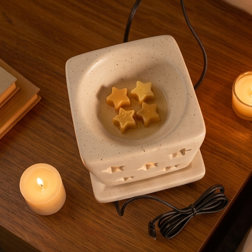 Handcrafted Star-Cutout Ceramic Electric diffuser