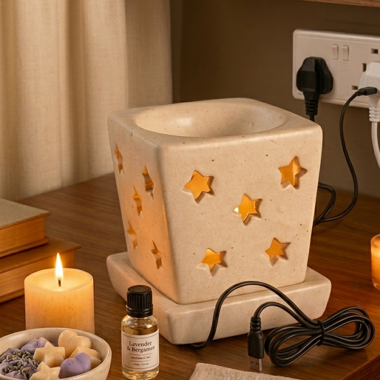 Handcrafted Star-Cutout Ceramic Electric diffuser