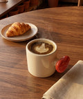 Handmade Ceramic Heart-Handle Coffee Mug – 350ml Minimalist Stoneware