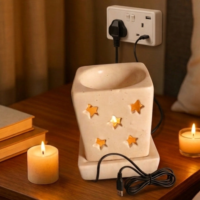 Handcrafted Star-Cutout Ceramic Electric diffuser